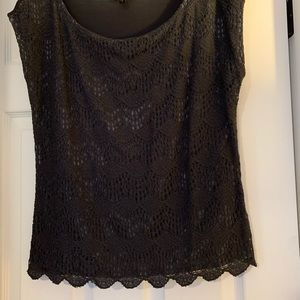 Gray lace top. Size Small